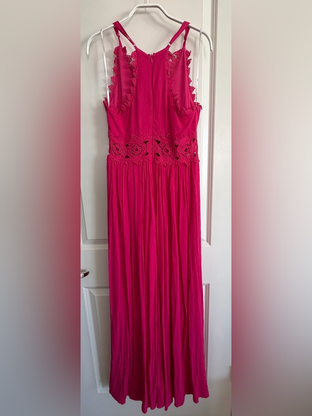 Lulu's Fuchsia Crochet-Waist Maxi Skirt - Picture 3 of 4